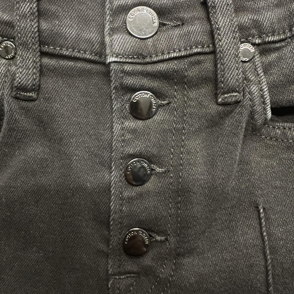Cotton Citizen Jeans Womens 25 Black Fly Flare Crop Made in USA Button Fly Denim - Picture 5 of 12